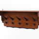 Art deco solid oak wall coatrack, Dutch, 1925