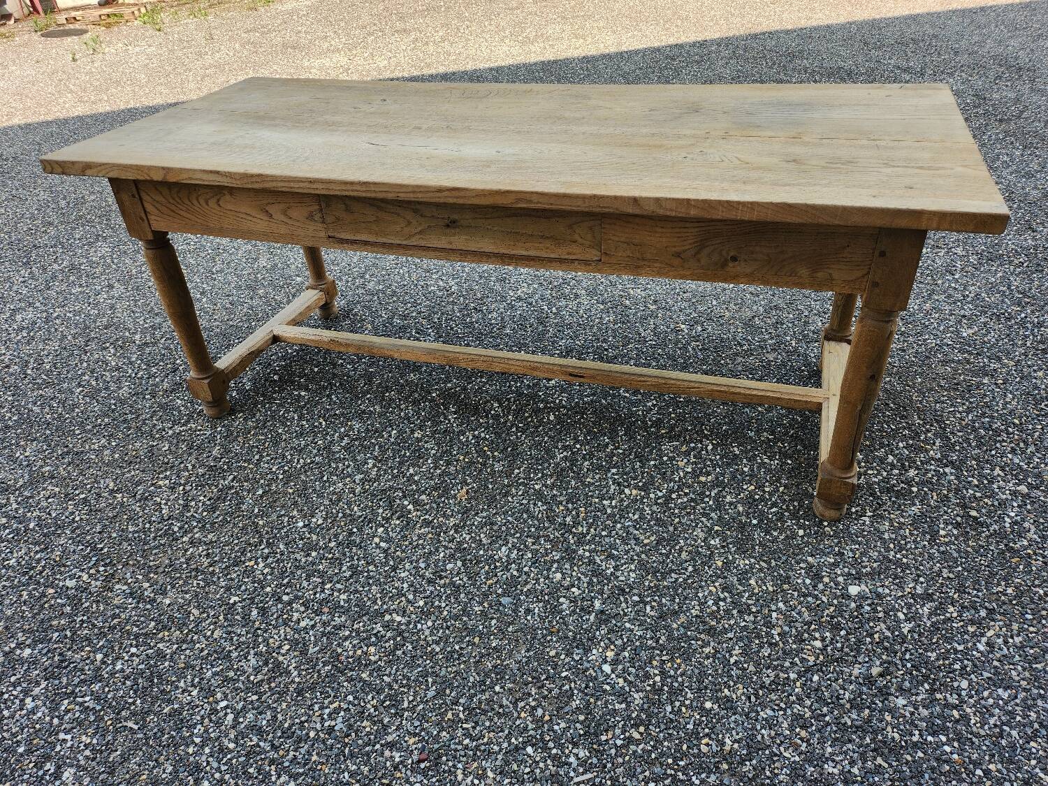19th century farmhouse table in raw oak