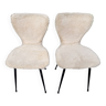Paire de chaises moumoute blanc