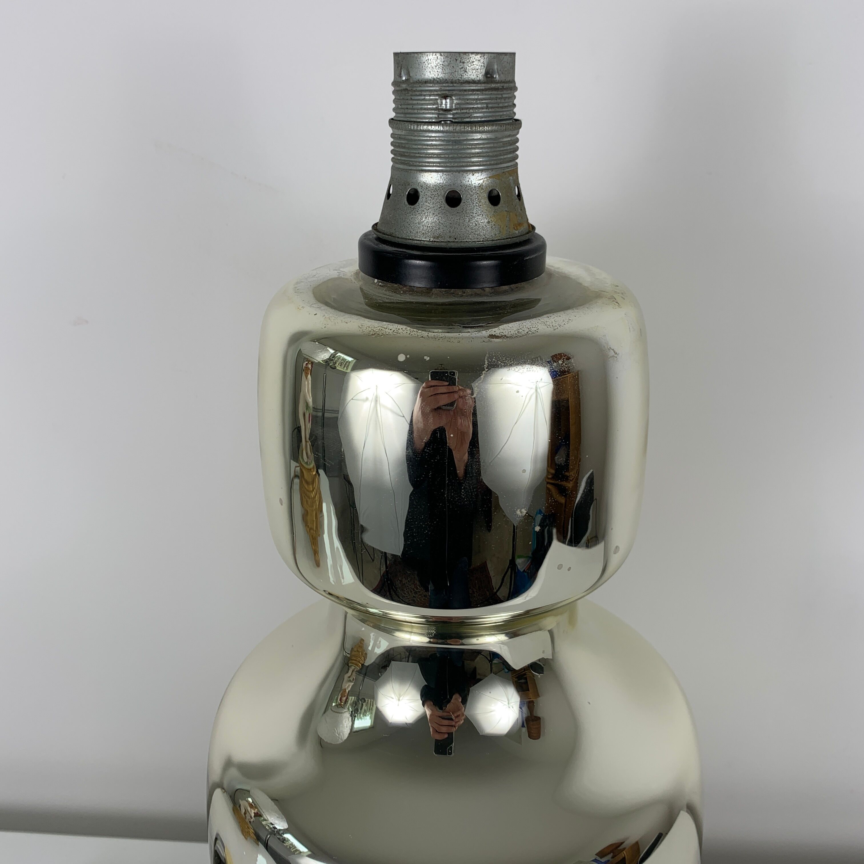 Eglomisé glass lamp foot