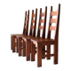 Set of 4 pinewood chairs by Sven Larsson / 1970s / Brutalism / Postmodern design