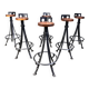 Vintage brutalist wrought iron bar stools, 1960s - set of 6