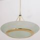 Brass and Aquamarine Etched Glass Bowl Pendant