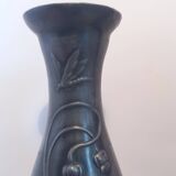 Pair of small art nouveau vases (or candlesticks) in pewter