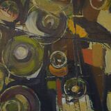 Painting on canvas abstract art signed boussy 1977