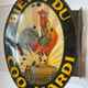 Ancienne plaque émaillée double face "Bière du Coq Hardy" 50x70cm 30's