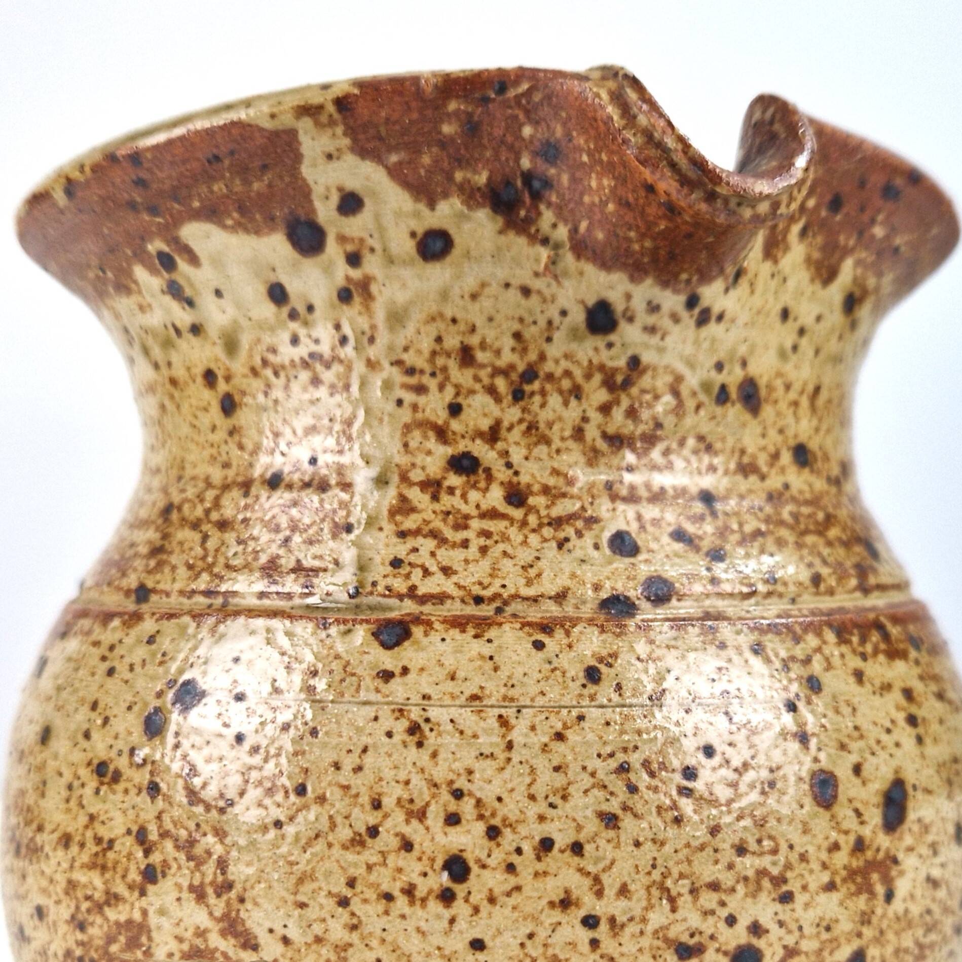 Pichet en grès pyrite signé Baudat - broc vintage