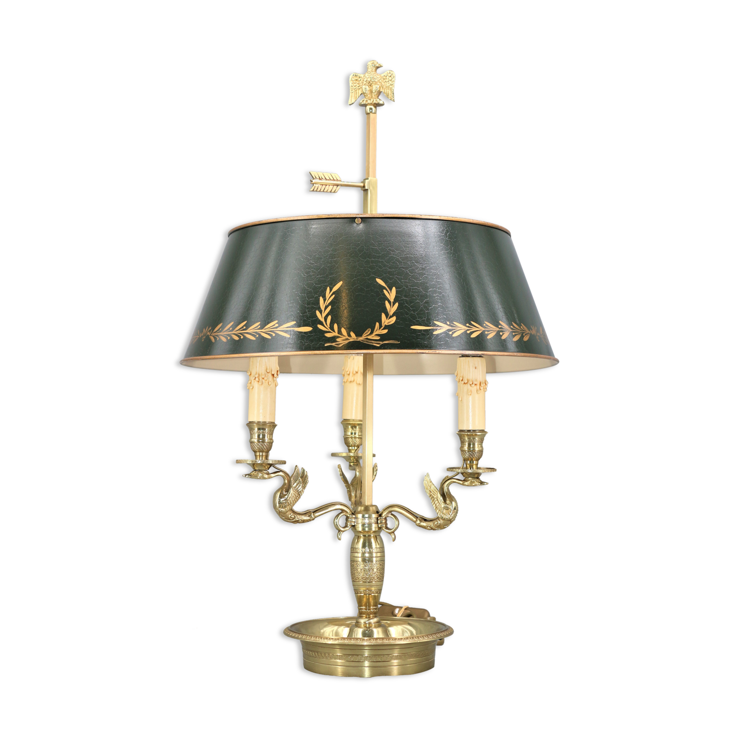 Empire style solid bronze hot water bottle lamp