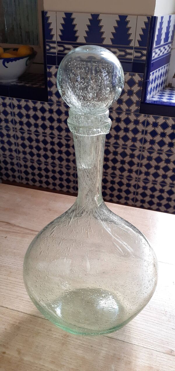 Bouteille verre Biot chataîgne ancienne