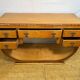 Table console vintage Art Déco en érable à œil d'oiseau 1920-1930 Sweep