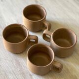 Tasses à café en grès vintage