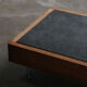 Belgian coffee table from the 80s, oak and blue stone from Belgium.