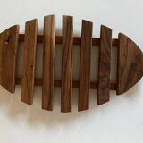 XL fish trivet in teak 1960