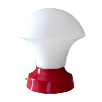 Minimalist table lamp, mushroom lamp, 70's lamp red