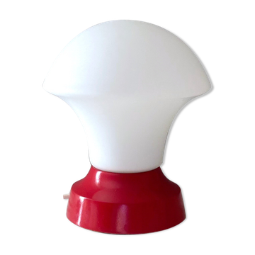 Minimalist table lamp, mushroom lamp, 70's lamp red