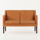 Leather two-seater sofa, 70s Scandinavian design