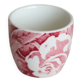 Antique English Burleigh Victorian Chintz Red Earthenware Egg Cup