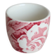 Antique English Burleigh Victorian Chintz Red Earthenware Egg Cup