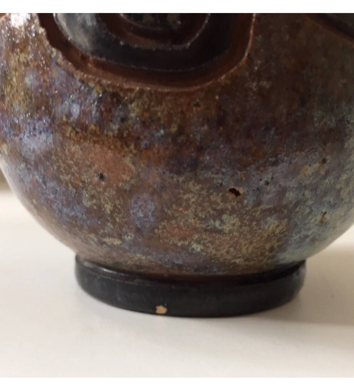 Vase en grès de Bouffioulx vintage signé Dubois
