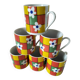 6 espresso cups decor Pop Flower power