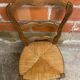 Vintage Provençal Chair Old Wood + Woven Straw Seat