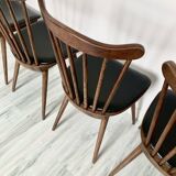 Lot de 4 chaises bistrot vintage Baumann Menuet – hêtre massif