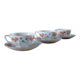 3 cups and saucers in fine porcelain
