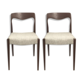 Paire de chaises années 60 retapissées