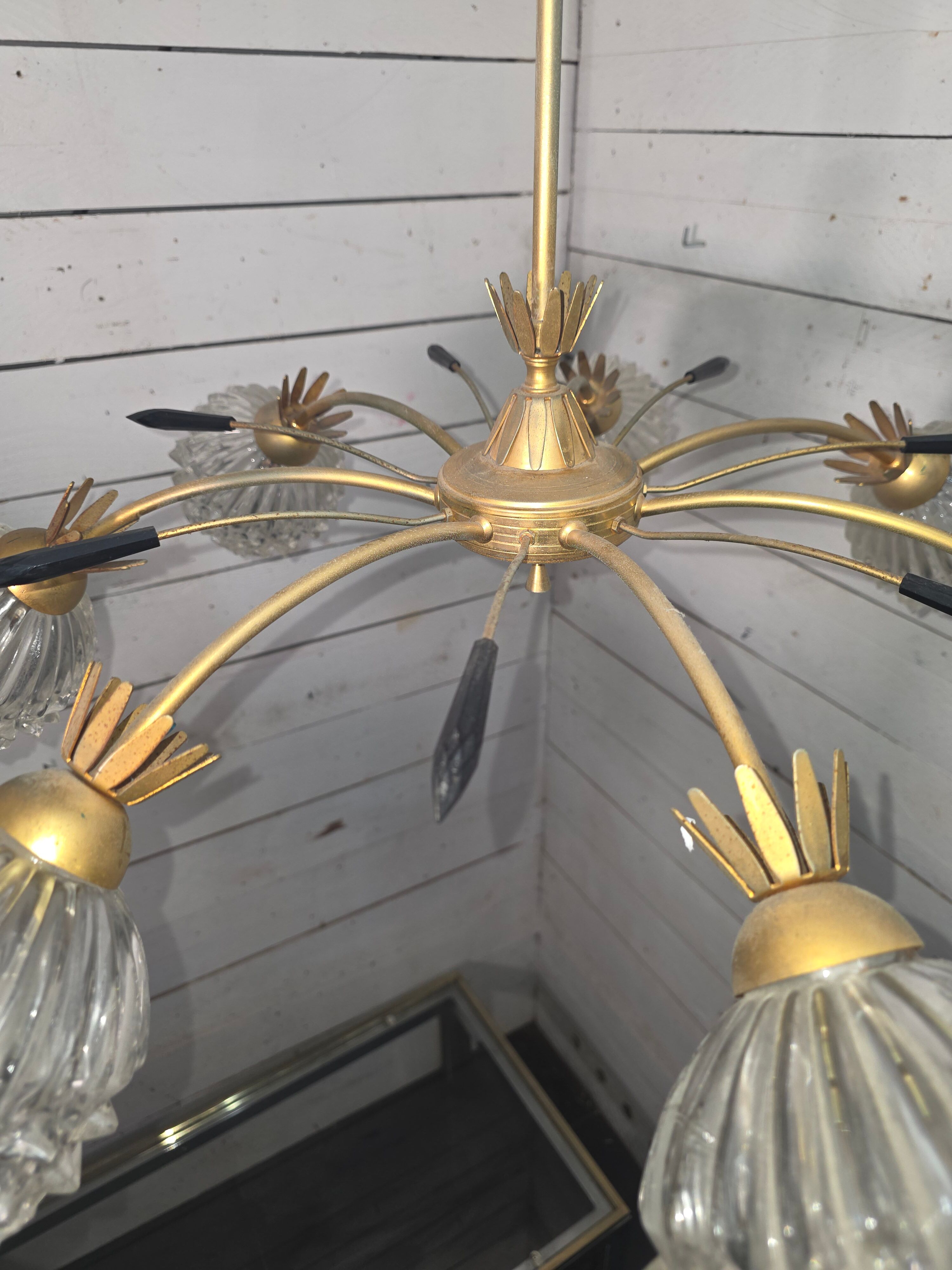 Vintage chandelier with 7 lights from the 60s/70s.