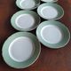 6 flat plates Villeroy & Boch Mettlach celadon green and vintage gold 1960s