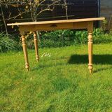 Farm table with turned legs