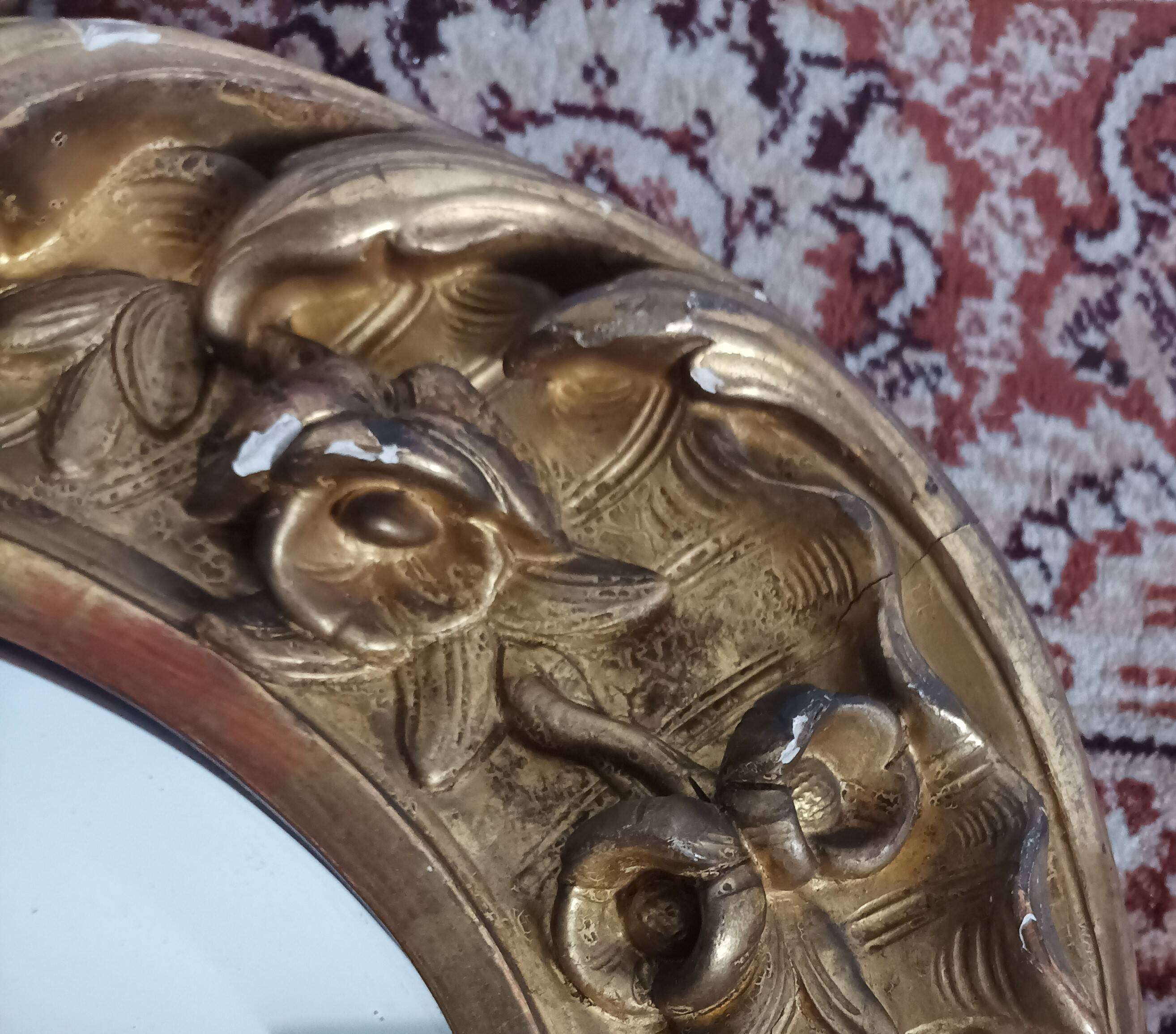 Louis XV style gilded carved wooden mirror