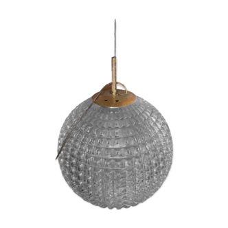 Lampe suspension boule holophane 1960 vintage