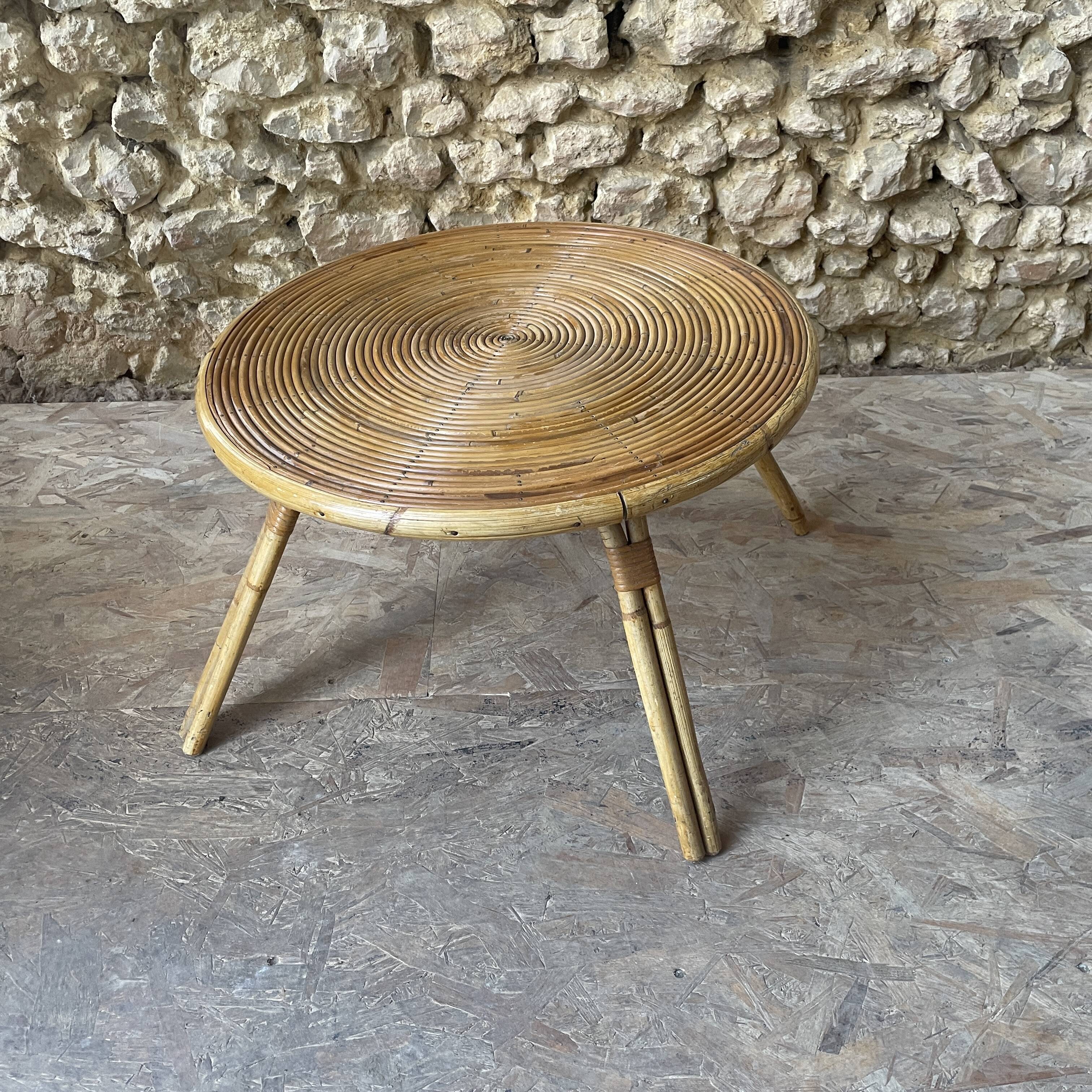 Rattan coffee table - 1950s