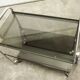 Serving Echts Kristall Spiegelglas Parsol 1980 smoked glass and chrome