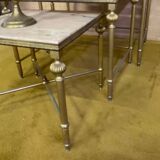 Brass and marble trundle table