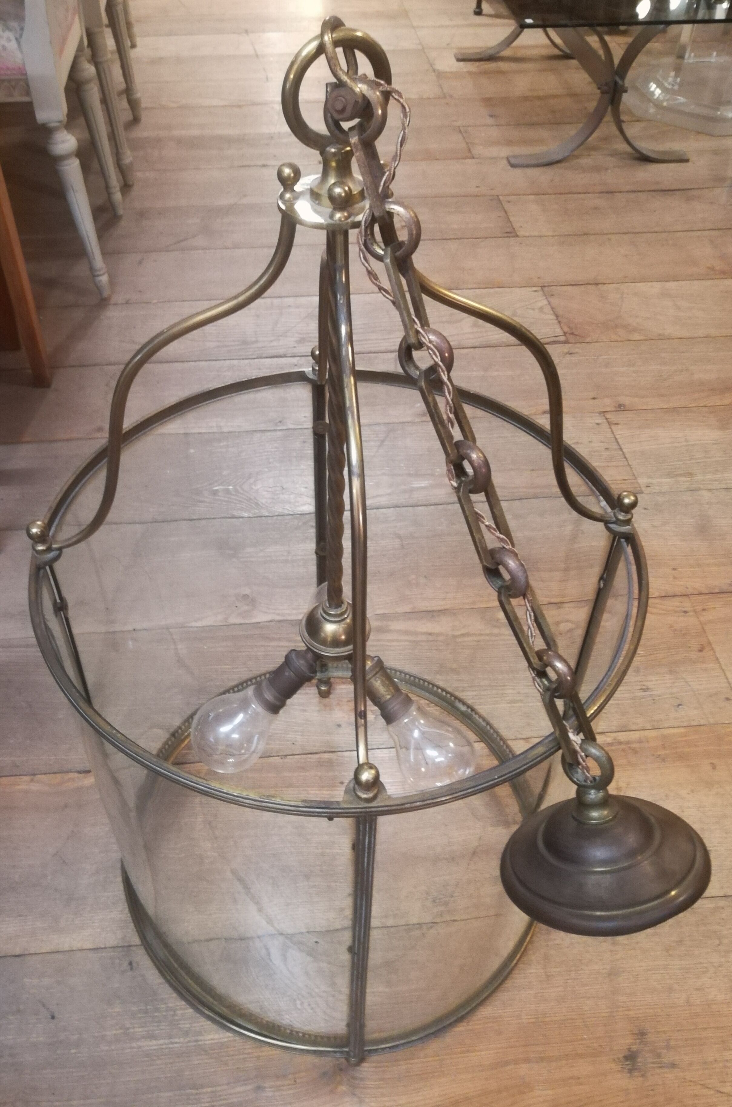 Brass and glass lantern