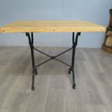 bistro table metal base rustic top