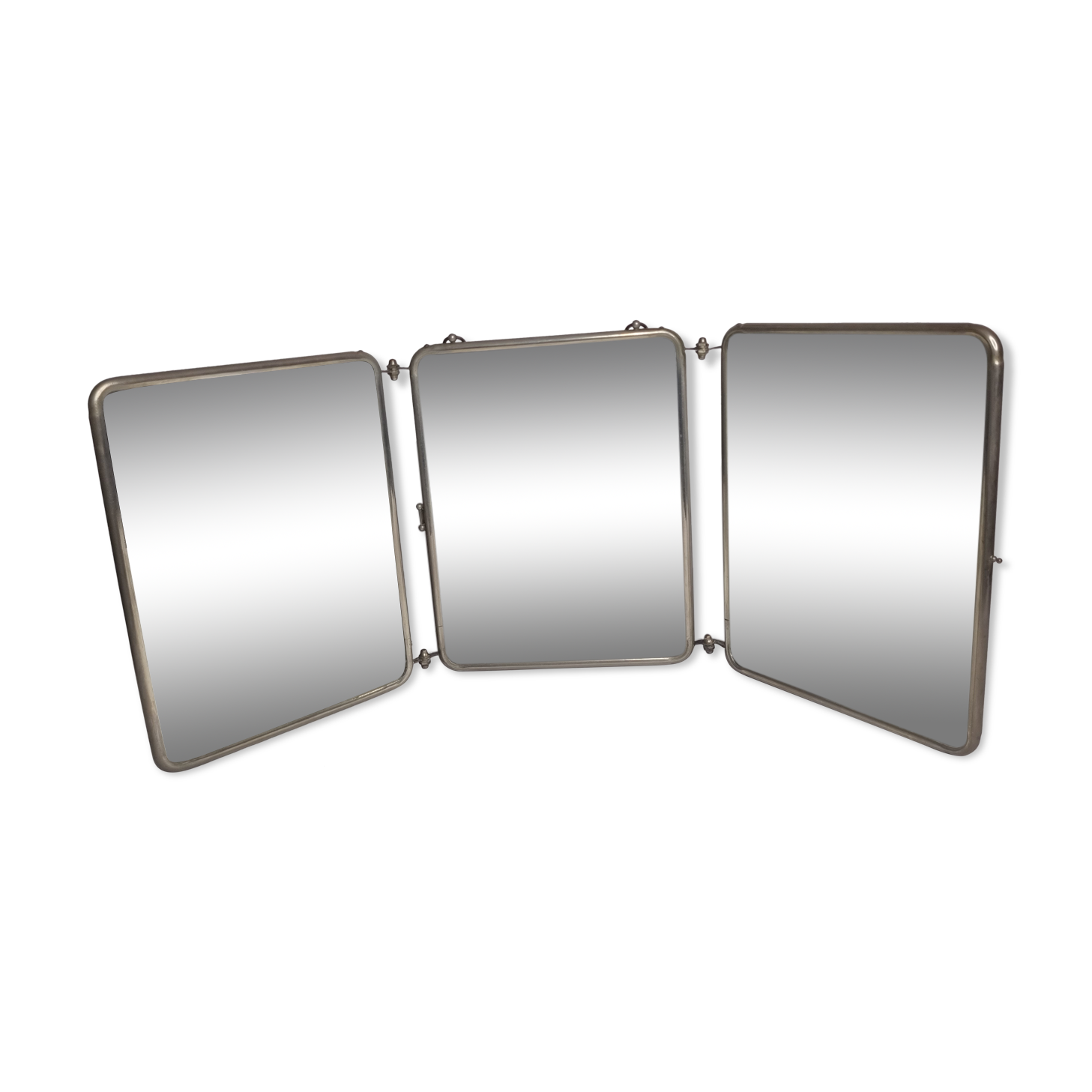 Old triptych barber mirror to pose