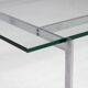 Architectural rectangular coffee table in steel and glass.