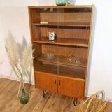 Scandinavian teak and metal bookcase