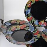 6 assiettes plates Arcoroc noires