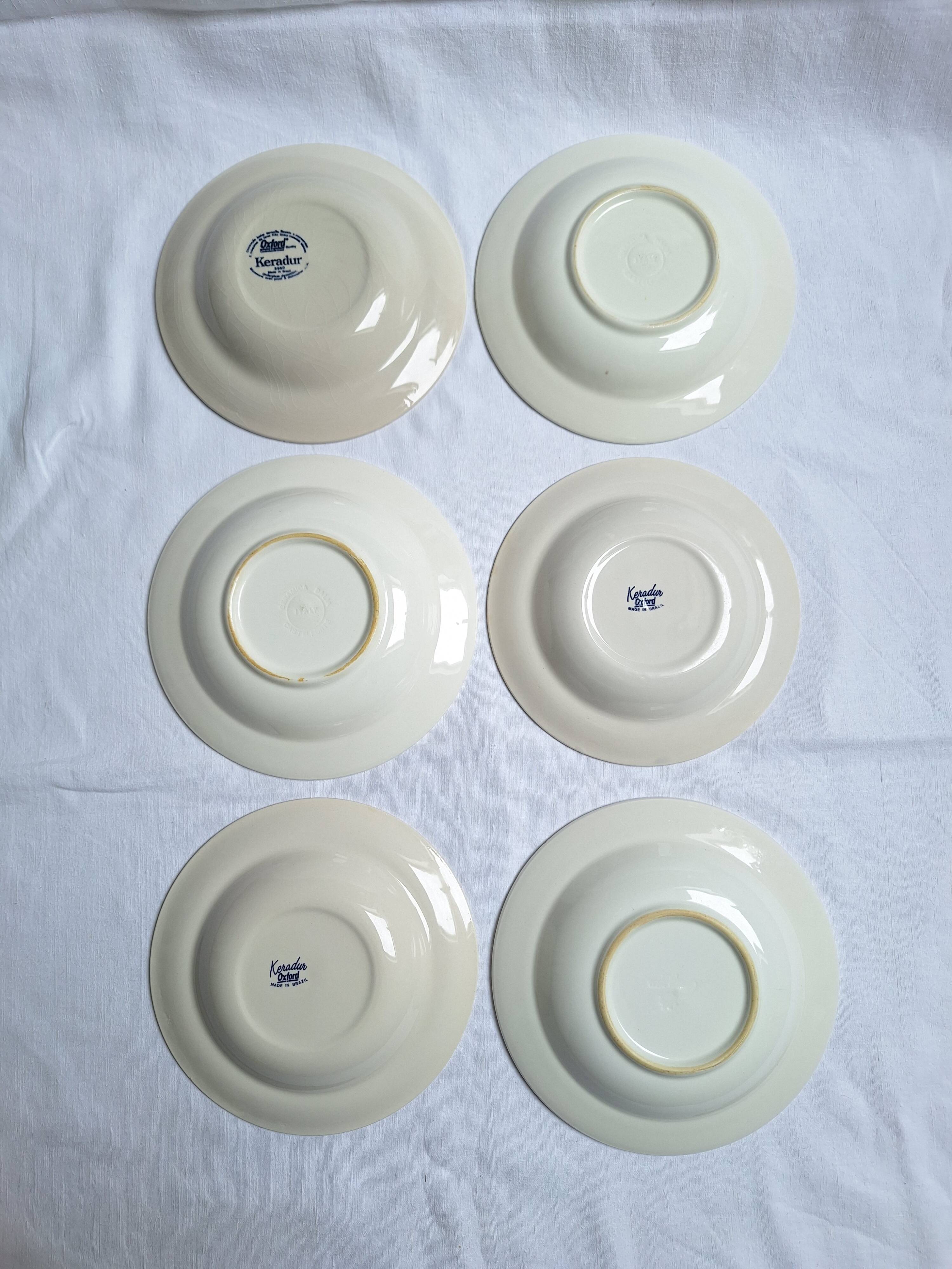 Vintage blue soup plates