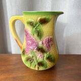 Antique St. Clement "Lilac" earthenware pitcher
