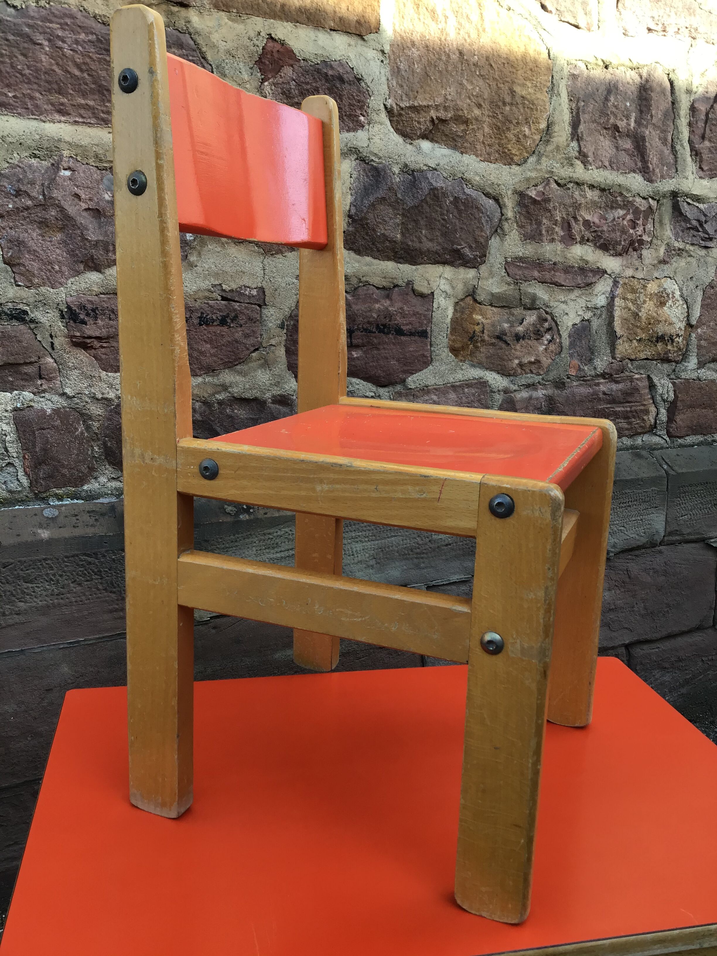Bureau & chaise enfant école maternelle  vintage