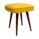 Mustard velvet stool, Mid-Century, Poland, 1960s
