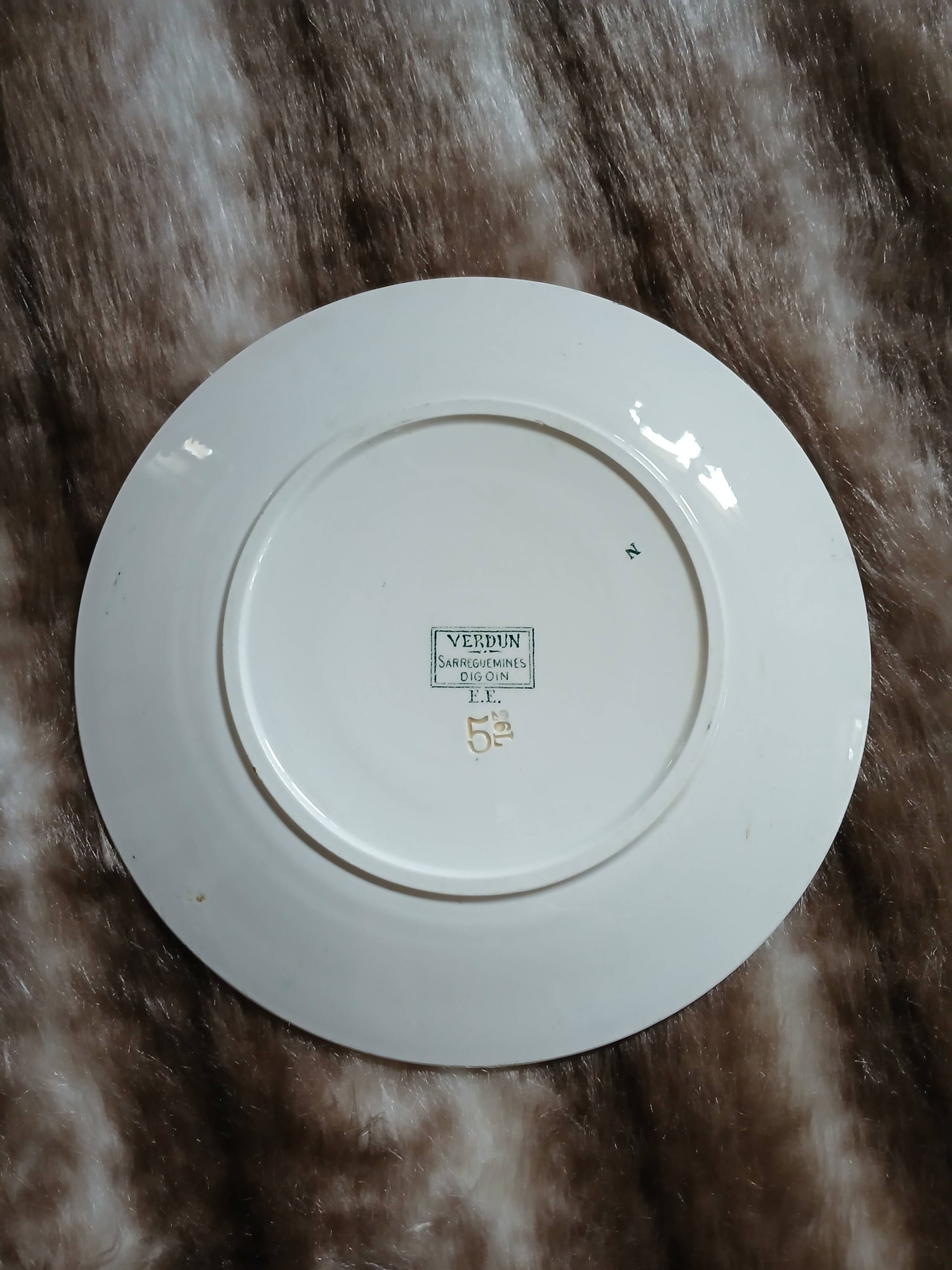 10 antique flat plates in ironstone