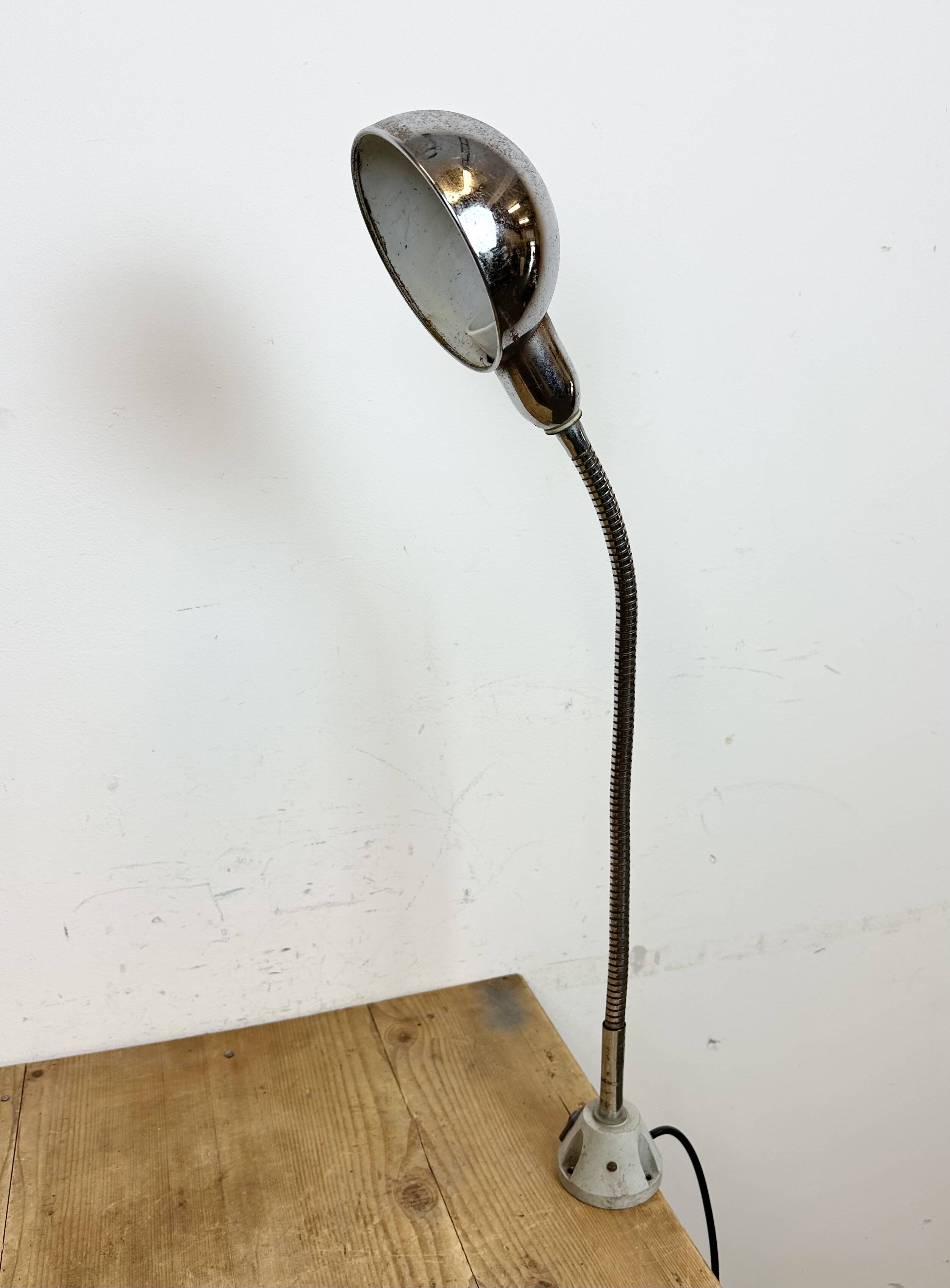 Vintage Chrome Italian Gooseneck Table Lamp, 1960s
