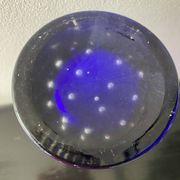 Vintage Scandinavian cobalt blue bubble glass vase from the brand.