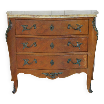 Louis XV style curved commode in rosewood
